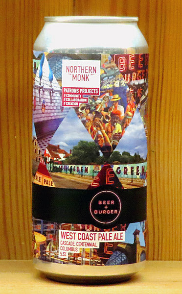 West Coast  Pale Ale from  Northern Monk is a 5.5% Ale made with Cascade, Centennial and Columbus hops.